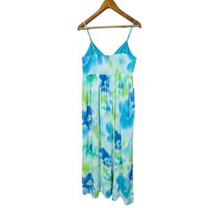 Sheri Martin NY Strappy Spring Dress Prom Formal Maxi Cocktail Teal - 10